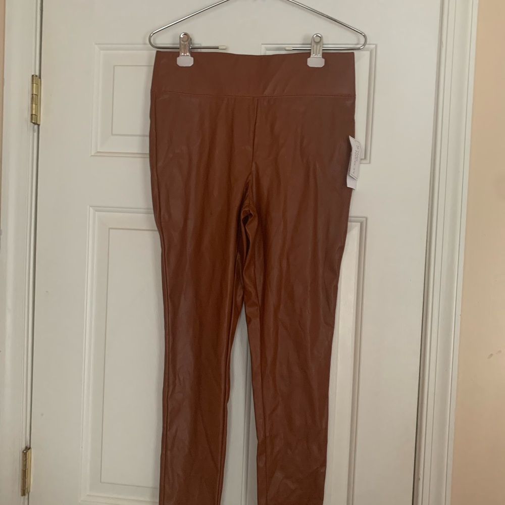 Macy's Carmel Faux Leather Leggings